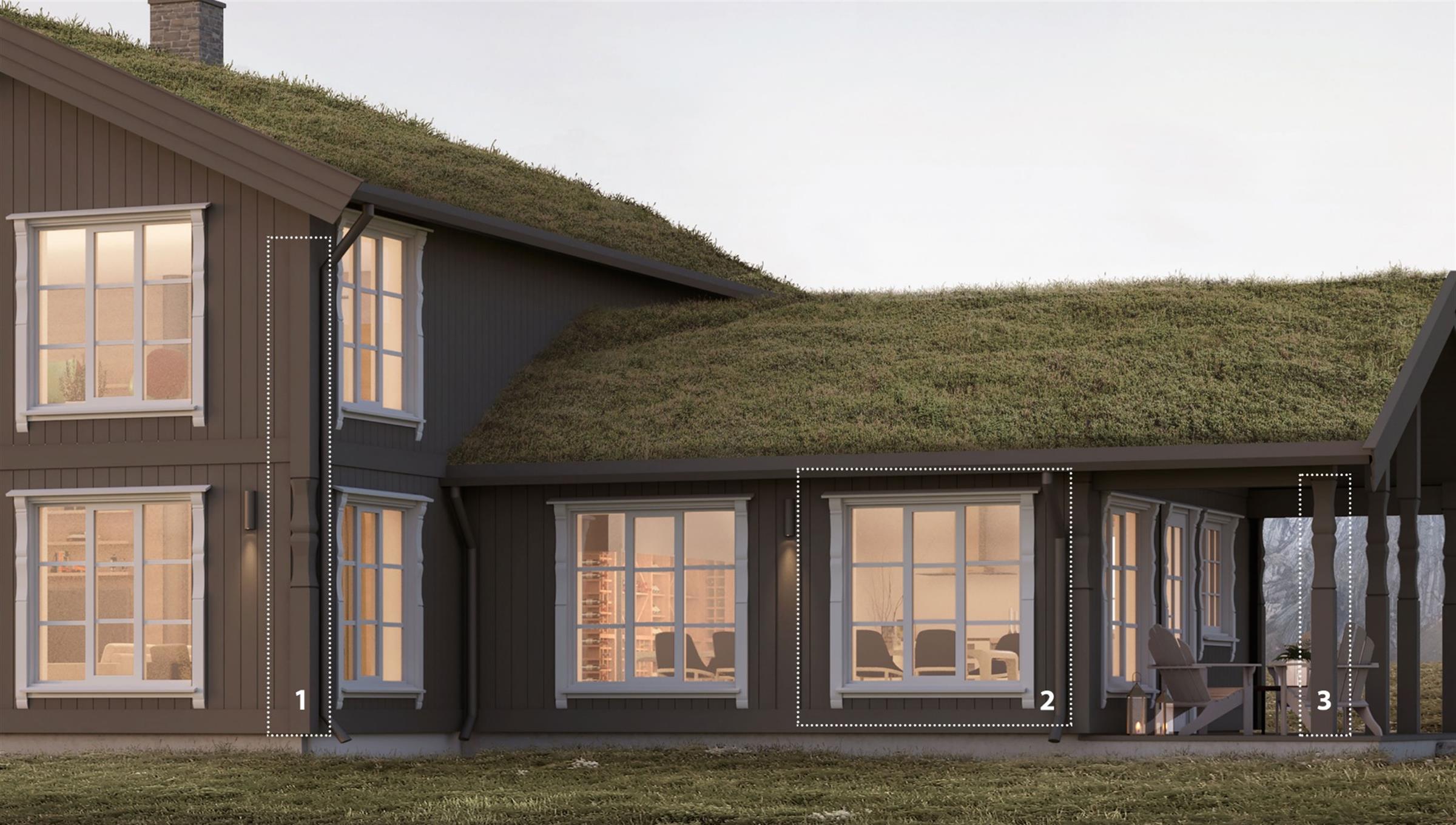 Hus 1 Norge signaturelementer hytter